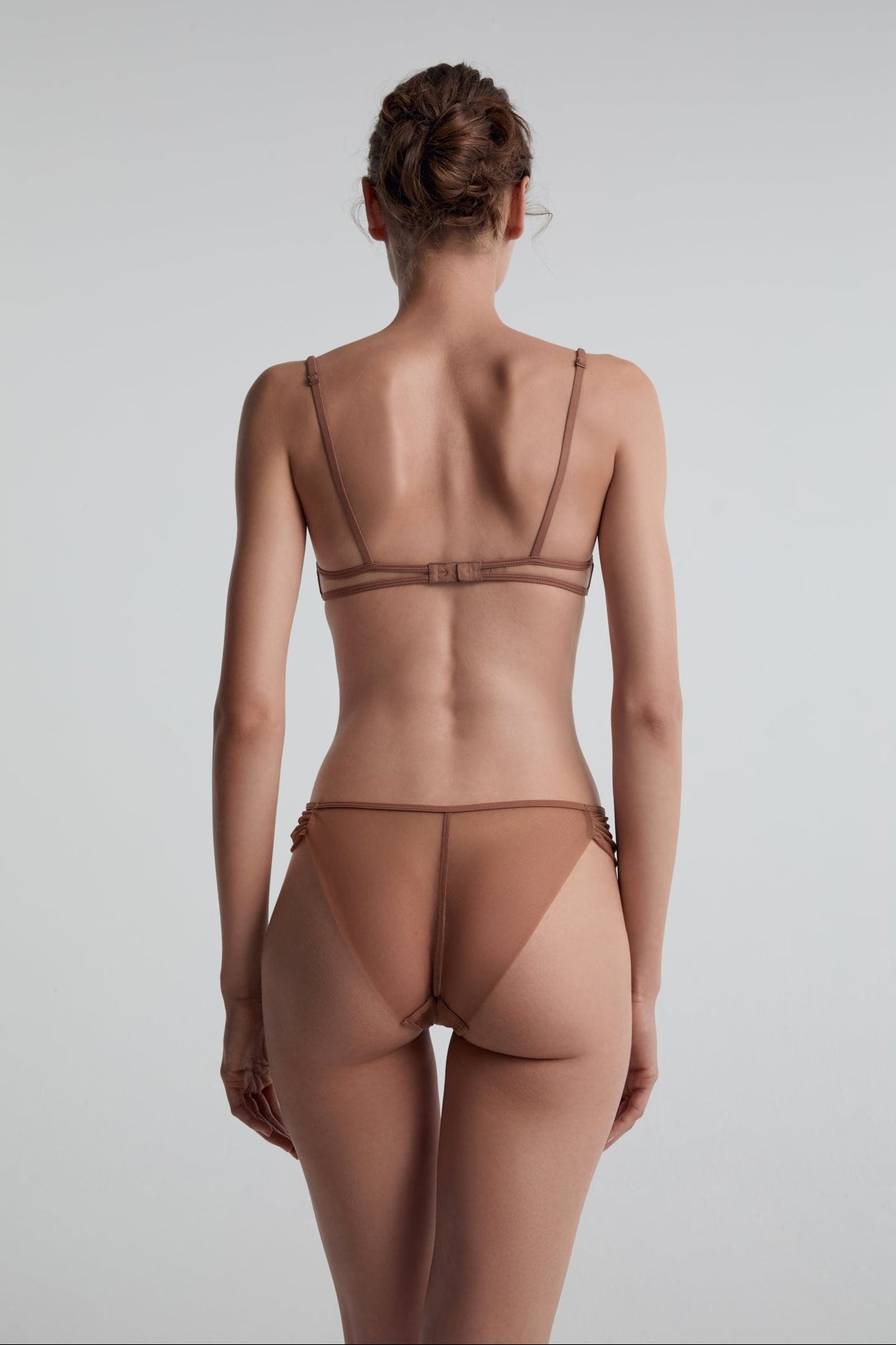 Her Senses Silk-Mesh demi underwire bra in toffee – Available at PERSEI