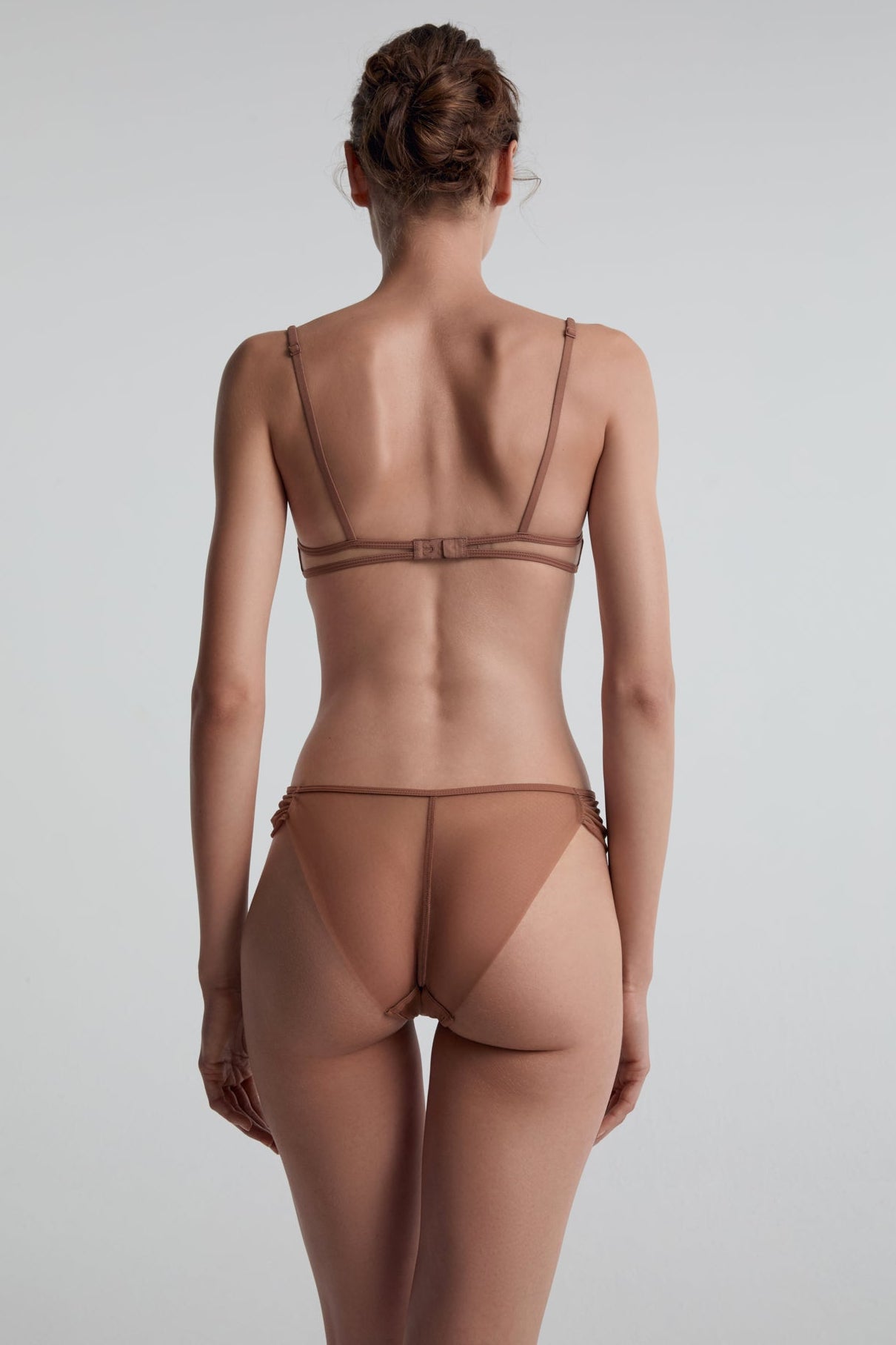 Her Senses Silk-Mesh mid-rise briefs in toffee – Available at PERSEI