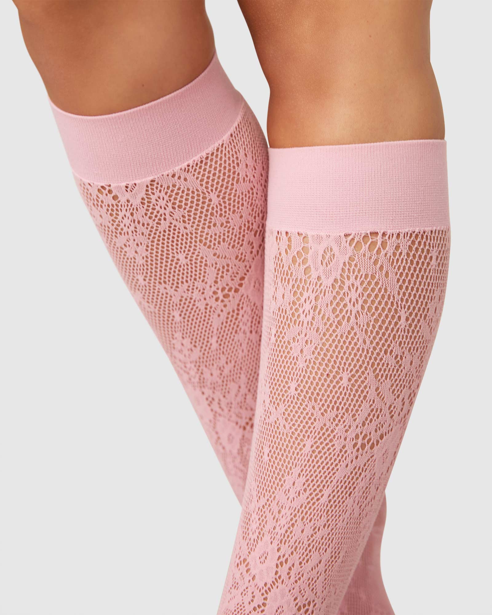 Rosa Lace Knee-Highs / dusty pink