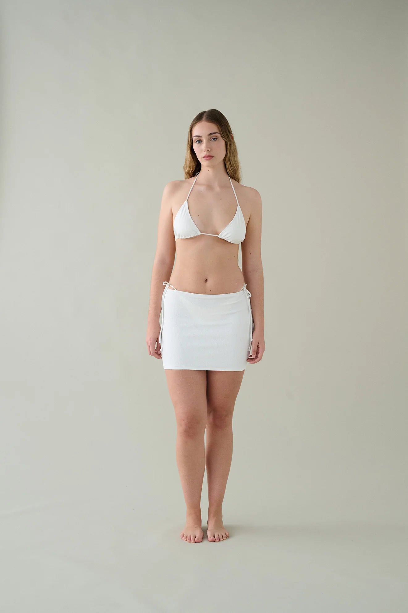 Cora Mini Skirt / textured white