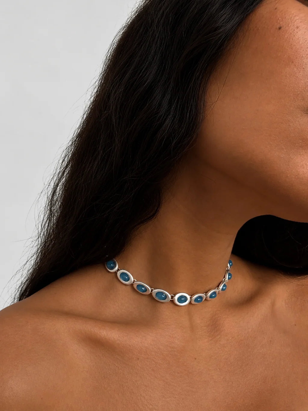 I gave you my heart Necklace / blue silver