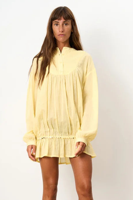 Puff Mini Dress / yellow