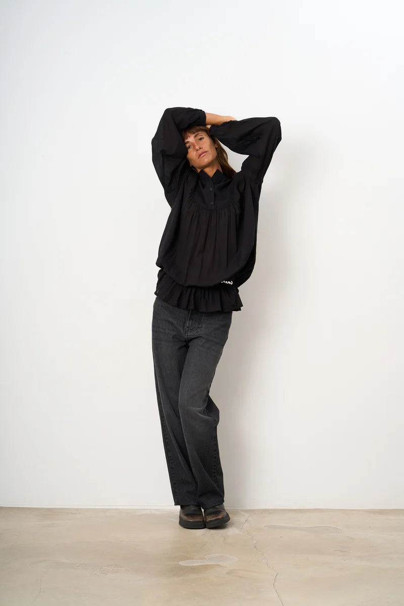 Puff Mini Dress / black