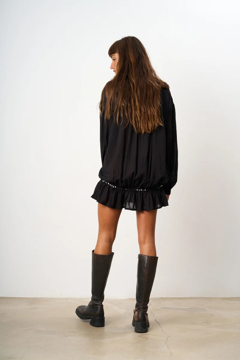 Puff Mini Dress / black