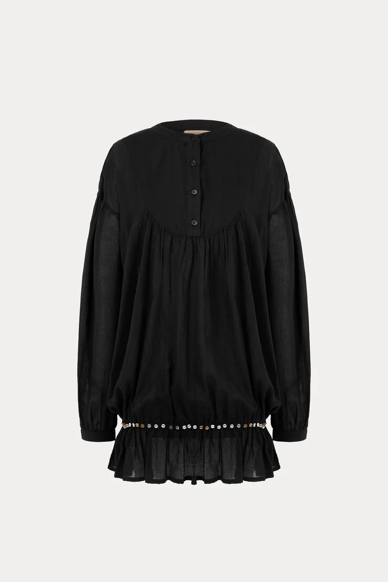 Puff Mini Dress / black