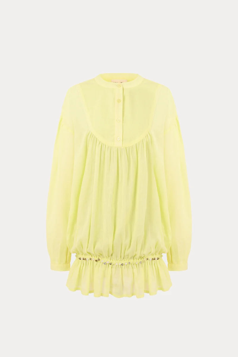 Puff Mini Dress / yellow
