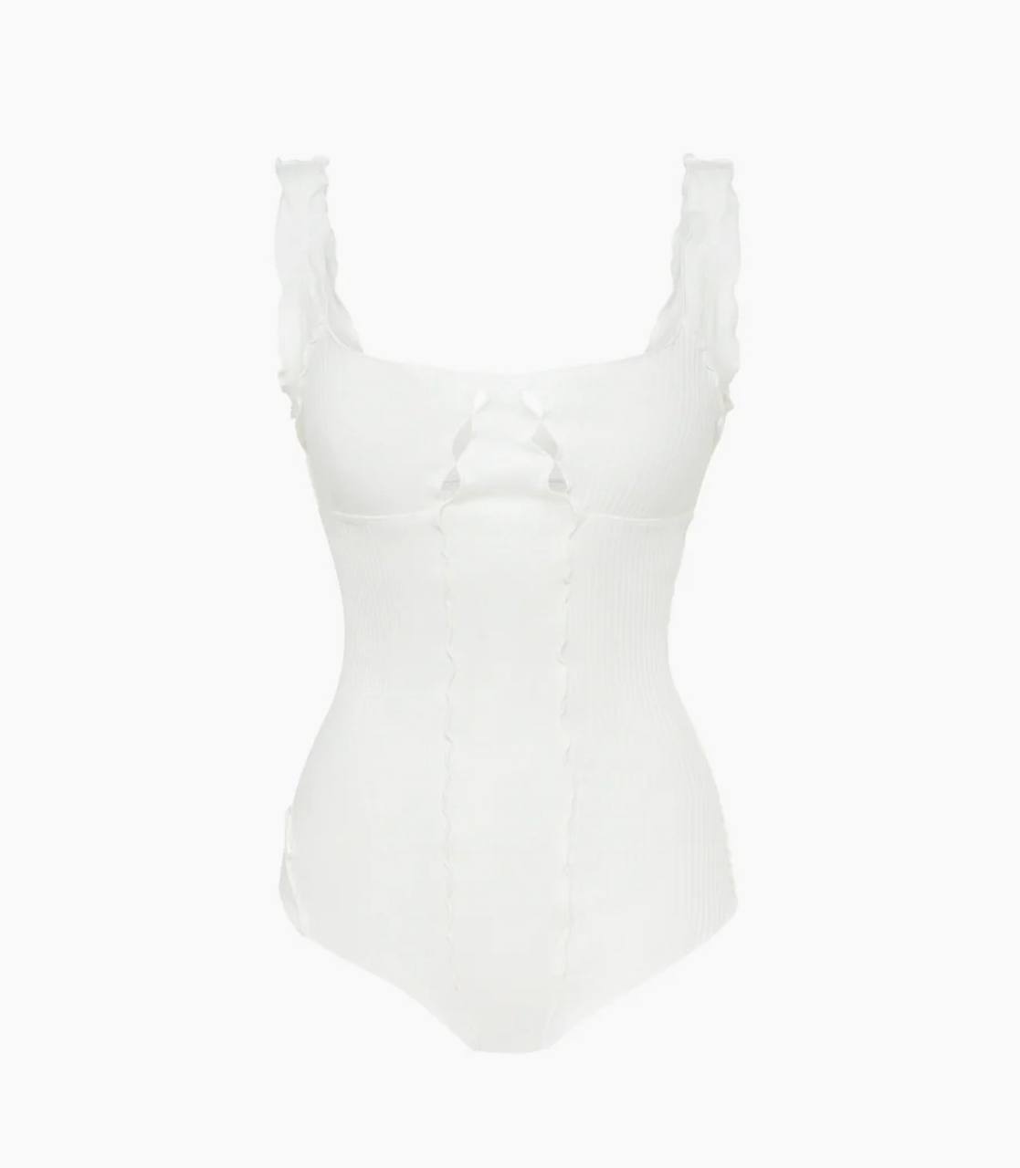 LONDI Wavy bodysuit in white – Available at PERSEI